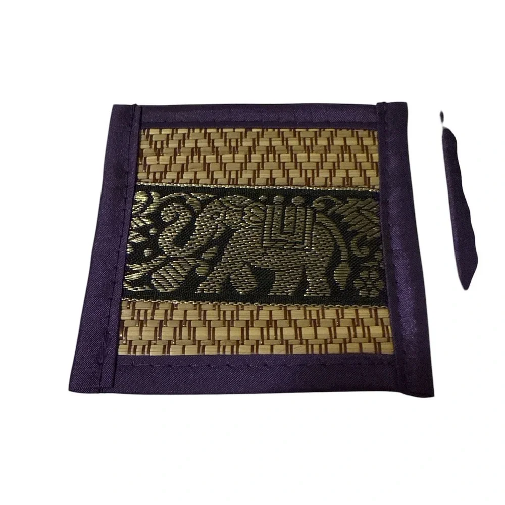 Brand new in the bag Hand-Woven Wicker Reed Placemats Coaster Set of  Set of 6